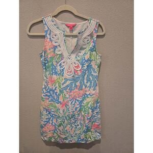 Lilly Pulitzer Harper Shift Dress XS Multicolor Abstract Summer Beach